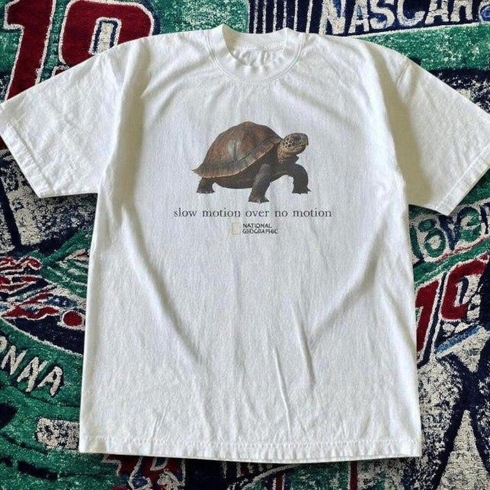 Y2K Turtle Graphic Tee White Unisex